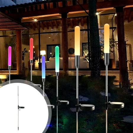 

Nhthy LED Solar Frosted Stick Lights Outdoor Decor Portable Plug-in Holiday Lights for Garden Waterproof Solar Outdoor Light with RGB Color Style. White