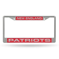 New England Football Patriots Chrome Metal License Plate Frame Holder