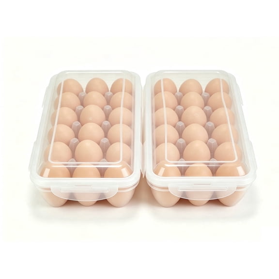 18 Grid Egg Cartons, Clear Plastic Chicken Egg Holders, Egg Tray Carton Holder, Camping Portable Egg Box Container for Refrigerator Storage (Transparent)