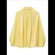 thumbnail image 4 of Chaqueta Acolchada para Mujer, Estilo Urbano, Holgada, Informal, con Mangas Murciélago, Solapa, Plisada y Cremallera. Amarillo M, 4 of 7