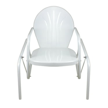 Northlight Outdoor Retro Metal Tulip Glider Patio Chair, White