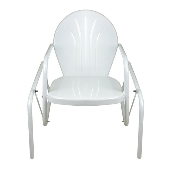 Northlight Outdoor Retro Metal Tulip Glider Patio Chair, White