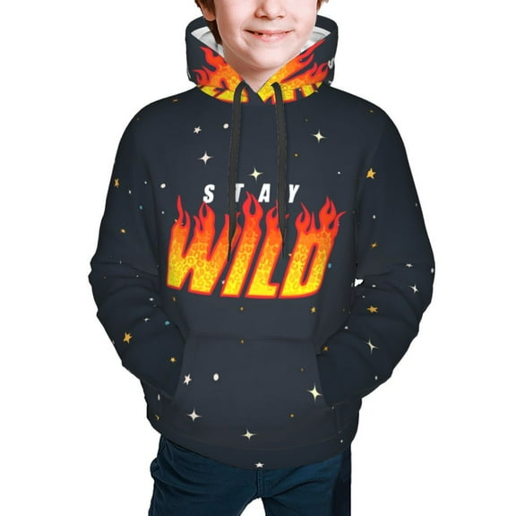 Ben Azelart Stay Wild Kids' Hoodie 3d Print Sweatshirt Soft Pullover Hooded With Big Pockets For Boys Or Girls Small
