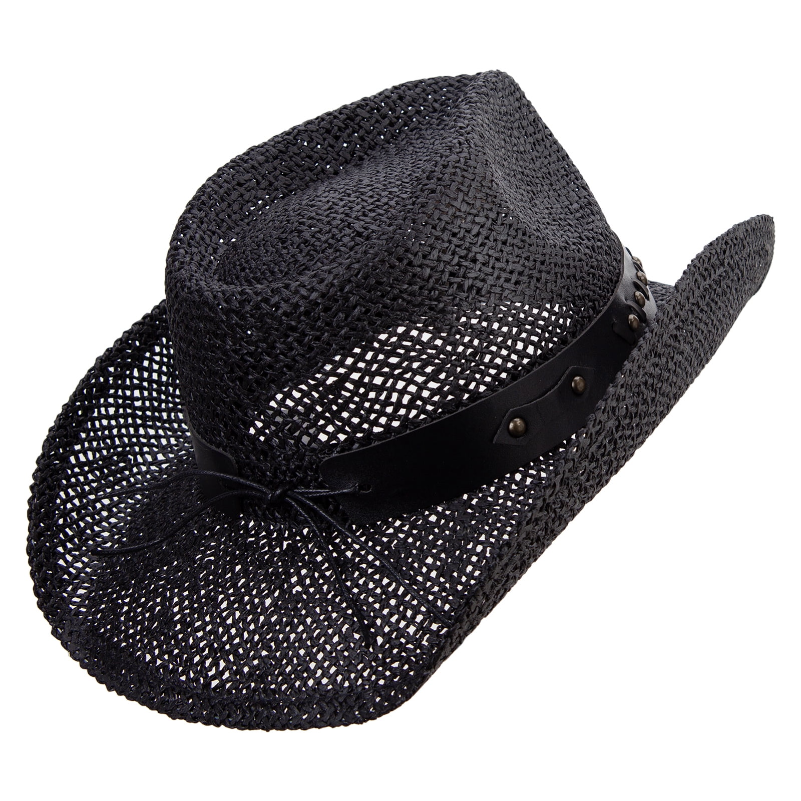 Big Size Bull Emblem Coyboy Hat - Black 2XL-3XL