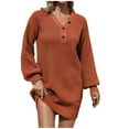 thumbnail image 2 of Gspmoly Robes d'Été pour Femmes, Mode Décontractée Chandail-Over à Manches Longues Col en V Robe Longue Robes d'Été pour Femmes en Liquidation, 2 of 6