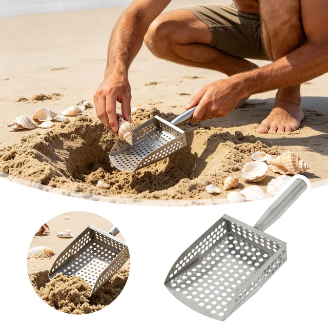 Ainf Sand Sand For Metal Detecting Heavy Duty Stainless Steel Beach With Handle Flea Rake & Rock For And Beach Combing