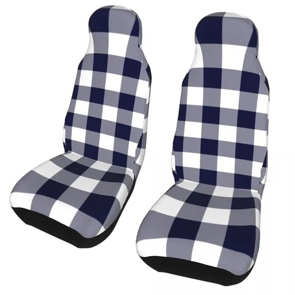Buffalo Check Red And Black Plaid Wide Stripes Universal Auto Car Seat Covers Fit Any Truck RV SUV Seat Protector Cover 2 Pieces