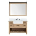 thumbnail image 2 of Villareal 48" Single White Farmhouse Bath Vanity in Weathered Pine Wood & Mirror, 2 of 11