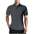 thumbnail image 1 of Mens Casual Manga Corta Botón Abajo Camisas de Moda Casual Color Sólido Botón Solapa Gancho Hebilla Camiseta, Poliéster Superior, 1 of 6
