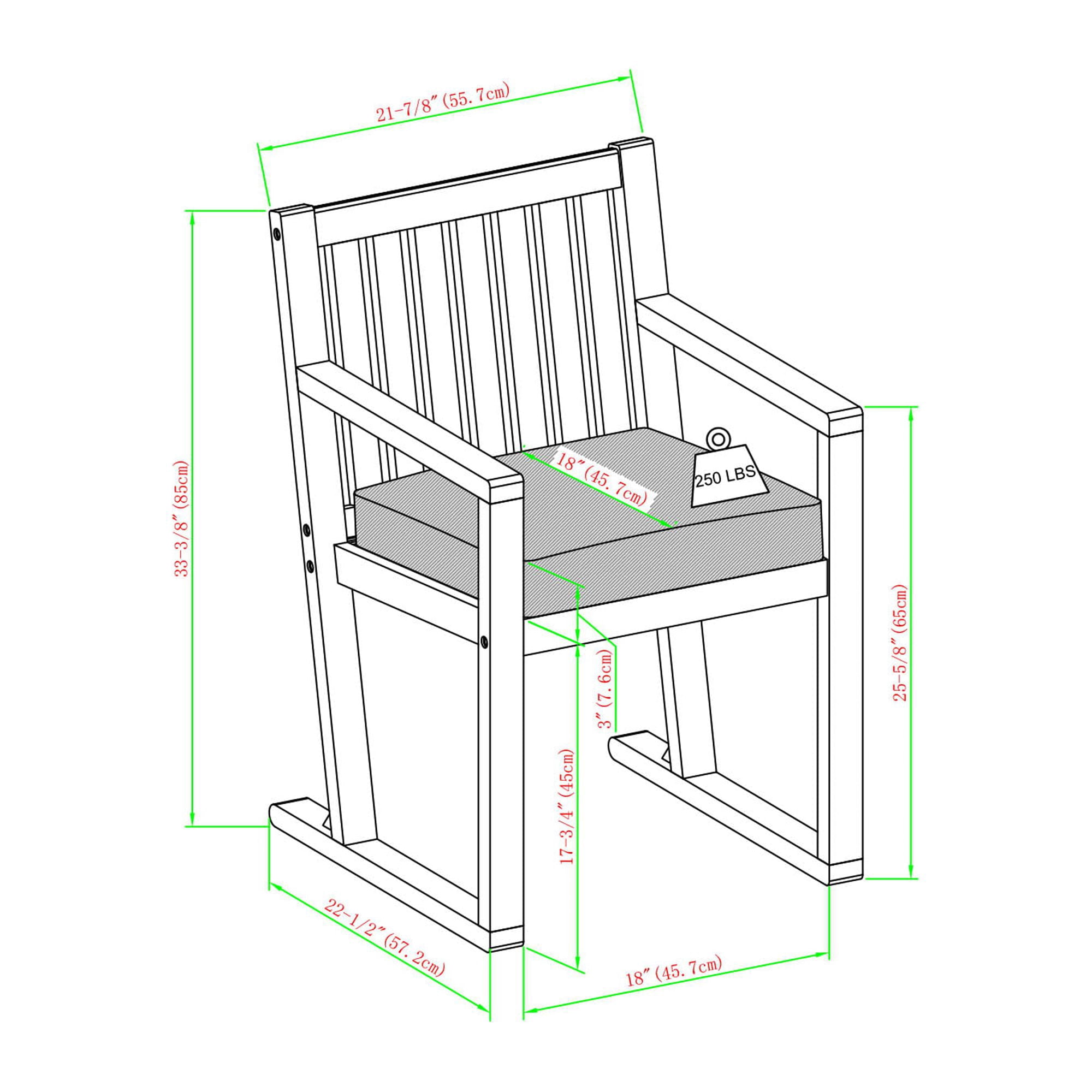 Walker Edison Set of 2 Modern Solid Wood Slat-Back Outdoor Dining Chairs, Natural