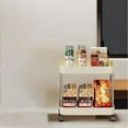 thumbnail image 5 of Multi-Layer Storage Rack on Wheels with Brakes | Narrow Cart Organizer for Kitchen, Bathroom & Living Room | 57x33x21cm Mobile Shelf for Snacks, Fruits & Toiletries, 5 of 6
