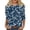 82# Dark Blue, variant on 3/4 Length Sleeve Womens Tops Dressy Casual 2026 Round Neck T Shirts Blouses Plus Size Floral Print Summer Business Work Basic Tees Dark Blue 5XL