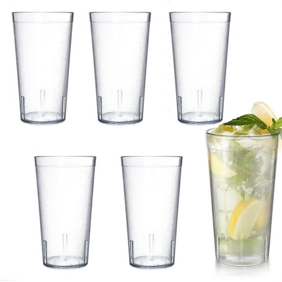 500ml Clear Plastic Drinking Cups,Frosted Acrylic Glasses,Party Beverages Cups,Cold Drink Cups,Stackable Drop-proof Tumbler,for Home Restaurant, Cafe, Bar, Hotel 6Pack