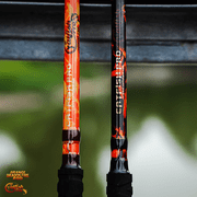 Catfish Pro Orange Dragon Fire Catfish Casting Rod, 7'6 One-Piece Medium Action Glow-in-the-Dark Fishing Rod, S-Glass/E-Glass/Carbon Graphite Blank