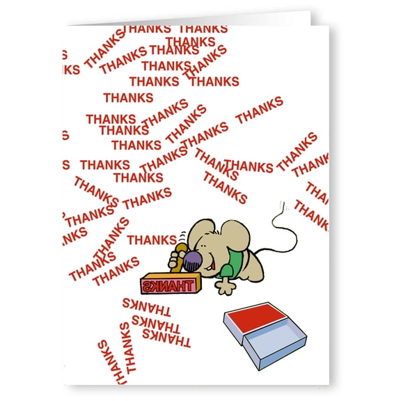 Adorable Mouse Thank You Note Cards - 10 Boxed Set Note Card