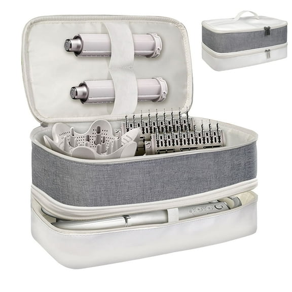 SOONHUA Double-Layer Travel Carrying Case Organizer Bag for Dyson Airwrap/Shark Flexstyle