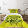thumbnail image 3 of Ambesonne Tiki Bar Quilted Bedspread Set 2 Pcs, Surf Team Party, Twin Size, Apple Green Dark Green, 3 of 6