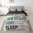 thumbnail image 2 of Homewish Love Lake House 7 Pieces Bedding Comforter Set,Rustic Pike Fish Full Bedding Set,Jungle Wildlife Fitted Sheet Flat Sheet For Boys Teens,Luxury Bedroom Decor Reversible, 2 of 8