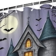 thumbnail image 3 of Happy Halloween Pumpkin Ghost Shower Curtains,Reusable Spider Bat Bathtub Curtains with Hooks Vintage 72x72 in Polyester Curtains for Thanksgiving Day Fall Party Home Decor, 3 of 6