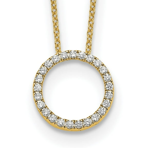 14K Yellow Gold Cable Diamond Necklace Chain True Origin 1/4 carat Lab Grown VS/SI D E F Eternity 18 inch 13.4 mm