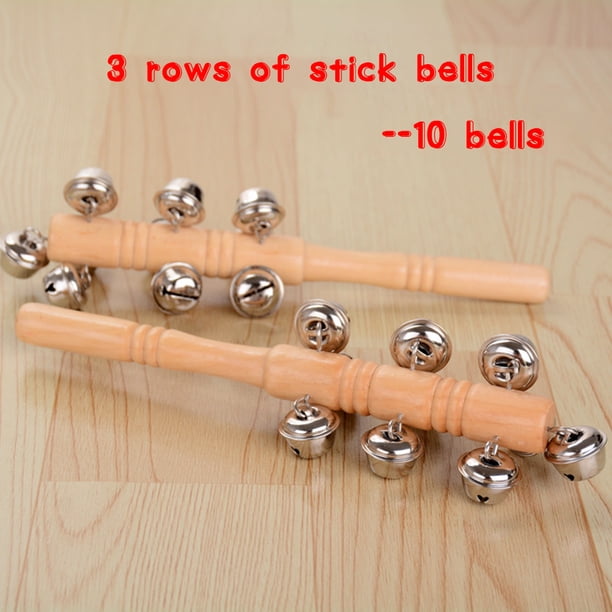 Cascabeles De Madera Con Diseño De Sonrisa – Jingle Stick Shaker Para Niños, Instrumento Musical De Madera Para Guardería Y Preescolar