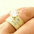 thumbnail image 5 of Bluebell Jewels 2.50 CTW Round Cut CZ Wedding Trio Ring Set 14k Yellow Gold Plated, 5 of 7