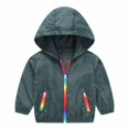 thumbnail image 1 of Posijego Toddler Kids Sun Protection Jacket Spring Summer Long Sleeve Hooded Full Zip Jackets for Outdoor, 1 of 5