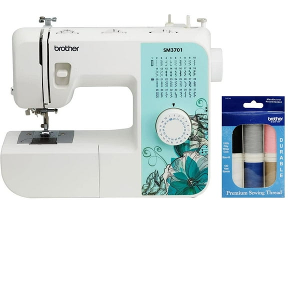 Máquina de coser Brother SM3701 de 37 puntadas con hilo de 6 piezas