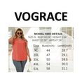 thumbnail image 6 of VOGRACE Womens Plus Size T Shirts Fashion Notched V Neck Flattering Ruffle Short Sleeve Floral Tops Orange Red 2XL, 6 of 6