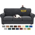 thumbnail image 1 of Thick Velvet Sofa Covers Couch Covers for 3 Cushion Couch Sofa High Stretch Slipcovers Furniture Protector Form Fit Luxury Couch Cover for Dogs- dark gray, 1 of 5