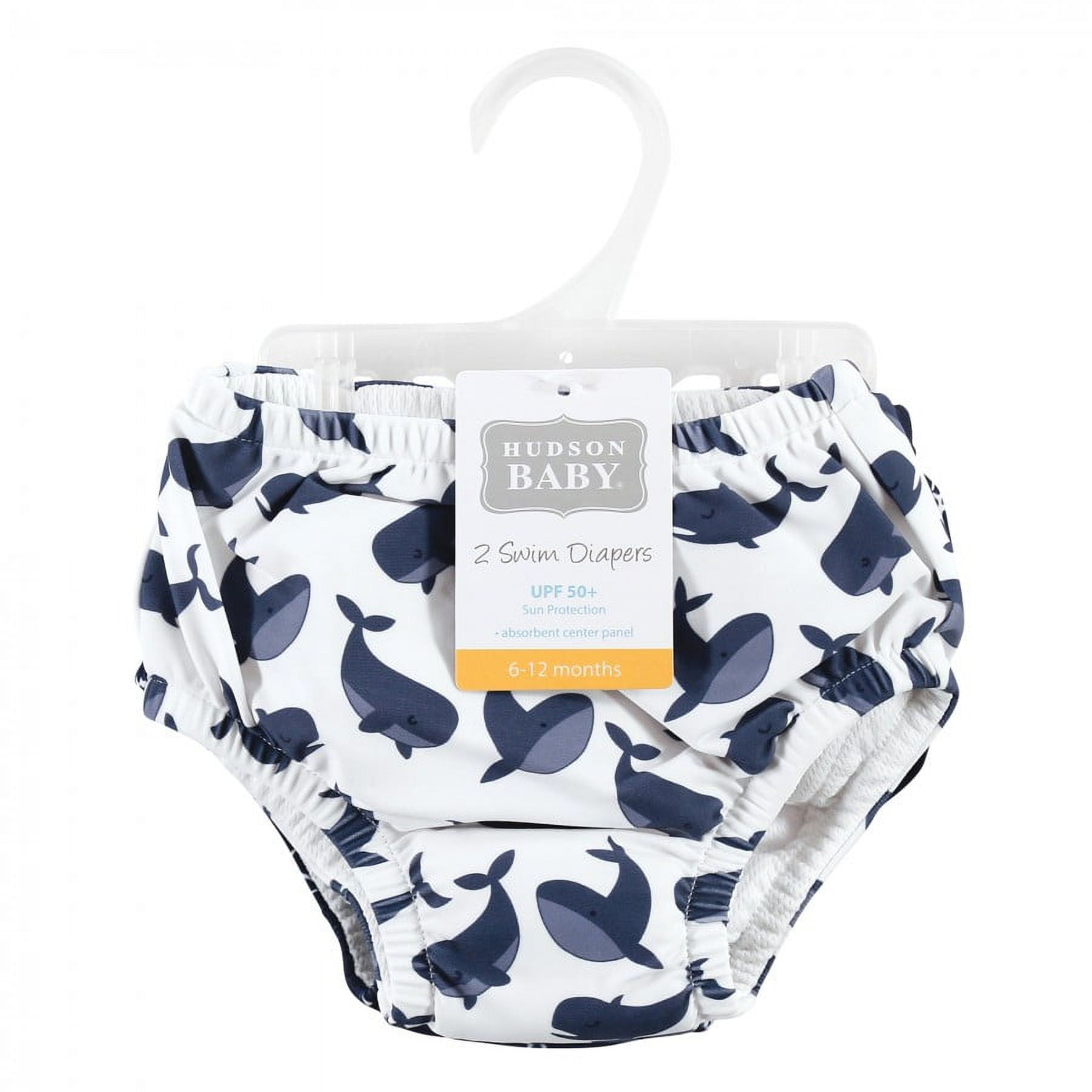 Hudson Baby Infant Boy Swim Diapers, Whale Anchor, 3 Toddler