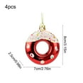 thumbnail image 3 of xihome Paquete de 4 adornos navideños de plstico en forma de estrella para colgar en la punta del rbol, con diseño de rosquilla, caramelo y bagel., 3 of 6