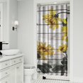 thumbnail image 2 of Boho Rustic Yellow Sunflower Shower Curtain 36x72 with Hooks, Wildflower Floral Bee Butterfly Design, Quick-Dry Polyester for Bathroom, Country Vintage Farmhouse Decor, 2 of 5