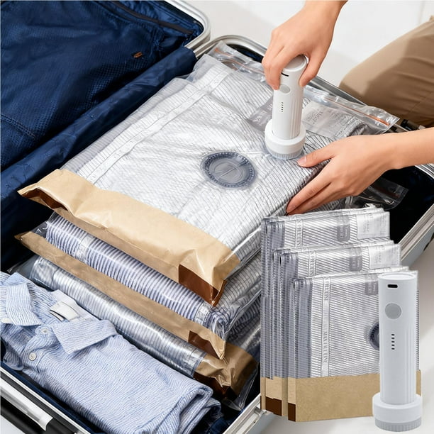 Bolsas De Compresión Bolsas de almacenamiento al vacío (1 unidad) con bomba de aire. Bolsas Rkxzt