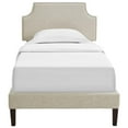 thumbnail image 5 of Modern Contemporary Urban Design Bedroom Twin Size Platform Bed Frame, Fabric Copper Nail Rivet, Beige, 5 of 5
