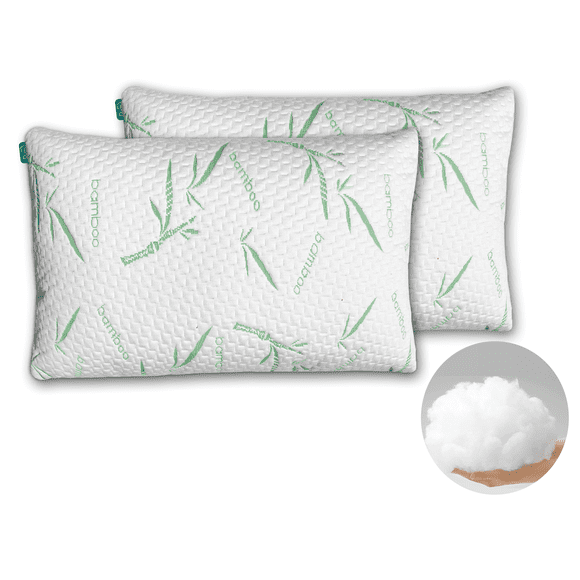 Colchones Dorm® 2 Almohadas de Bambu Transpirable de MicroGel | Cloud Pillow 2 Pack |Funda de Bambú | Firmeza: Media | Hipoalergénica, Certificaciones | 2 Piezas Tamaño Estándar (50cm x 70cm)