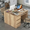 thumbnail image 4 of Costway Computer Desk with Outlet Keyboard Tray & 3 Large Drawers Type-C & USB Ports, 4 of 10
