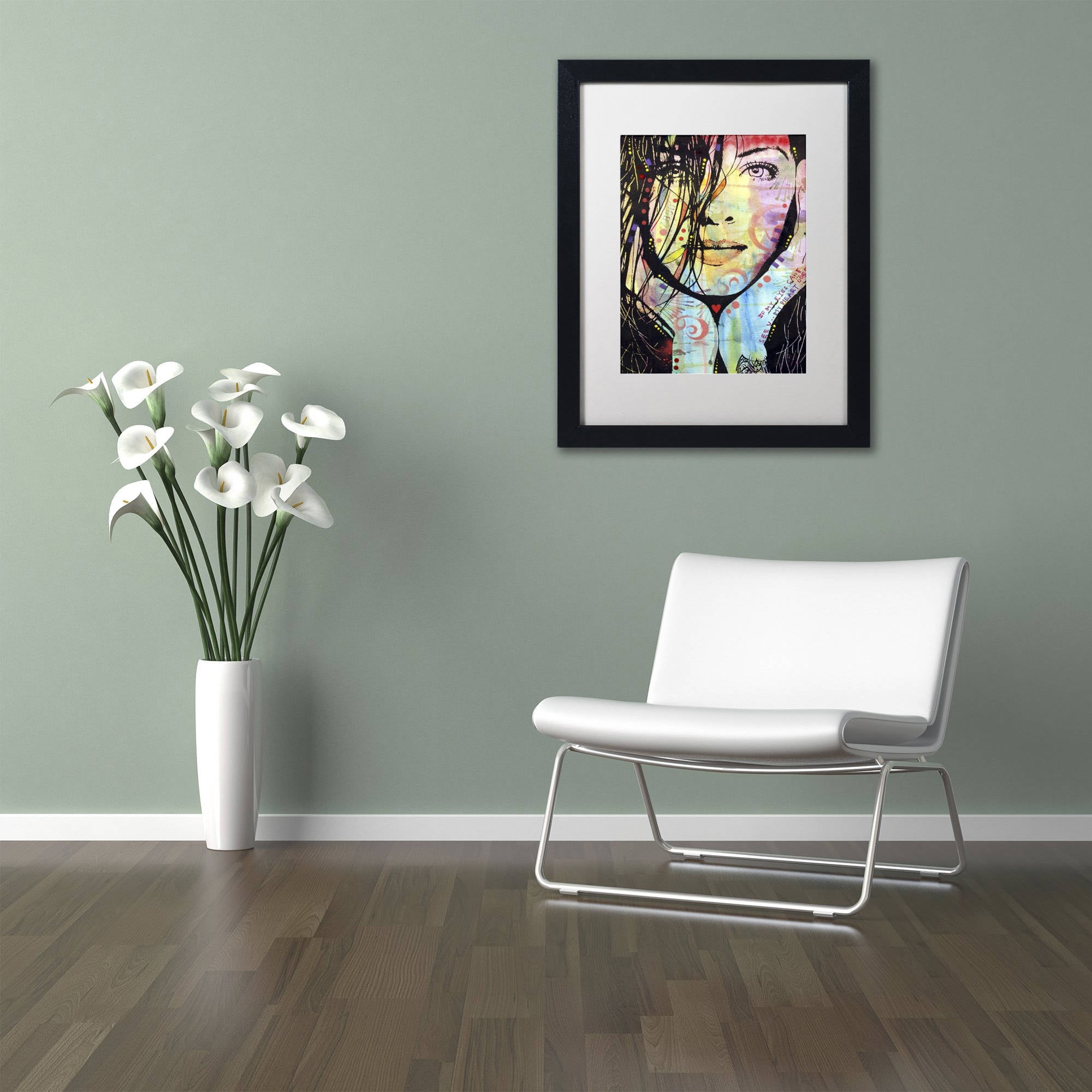 Trademark Fine Art "My Eyes Cant See U" Canvas Art by Dean Russo, White Matte, Black Frame