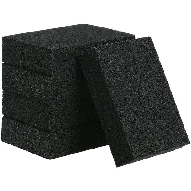 5 esponjas desincrustantes de corindón de alúmina nano, borrador mágico, para limpiar cuencos, lavavajillas, almohadillas quitamanchas, cepillos para el hogar, restaurante, hotel (negro)