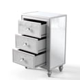 thumbnail image 2 of Luxury Mirrored Nightstand 3 Drawers Bedroom End Table Silver Finished Sofa Side Tables, 2 of 6