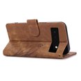 thumbnail image 3 of Nalacover Slim Wallet Case for Google Pixel 6, for Women Men, Embossed Pattern PU Leather Shockproof Magnetic Clasp Credit Card Slots Flip Kickstand Phone Case+Wrist Strap,Brown, 3 of 7