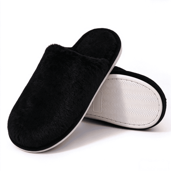 ATENAR Womens Slippers,Women's Slippers,House Slippers,Comfy,Close Toe,Slip-On,Black,7.5-8.5