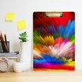 thumbnail image 6 of FMSHPON Color Splash Tie Dye Clipboard Hardboard Wood Nursing Clip Board and Pull for Standard A4 Letter 13x9 inches, 6 of 8