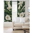 thumbnail image 2 of Green White Botanical Kitchen Curtains Watercolor Vintage Flower Cafe Short Curtains for Bathroom Blackout Window Curtain Grommet Small Window Treatment Tier Drapes for Bedroom Living Room 52"x45"x2, 2 of 9