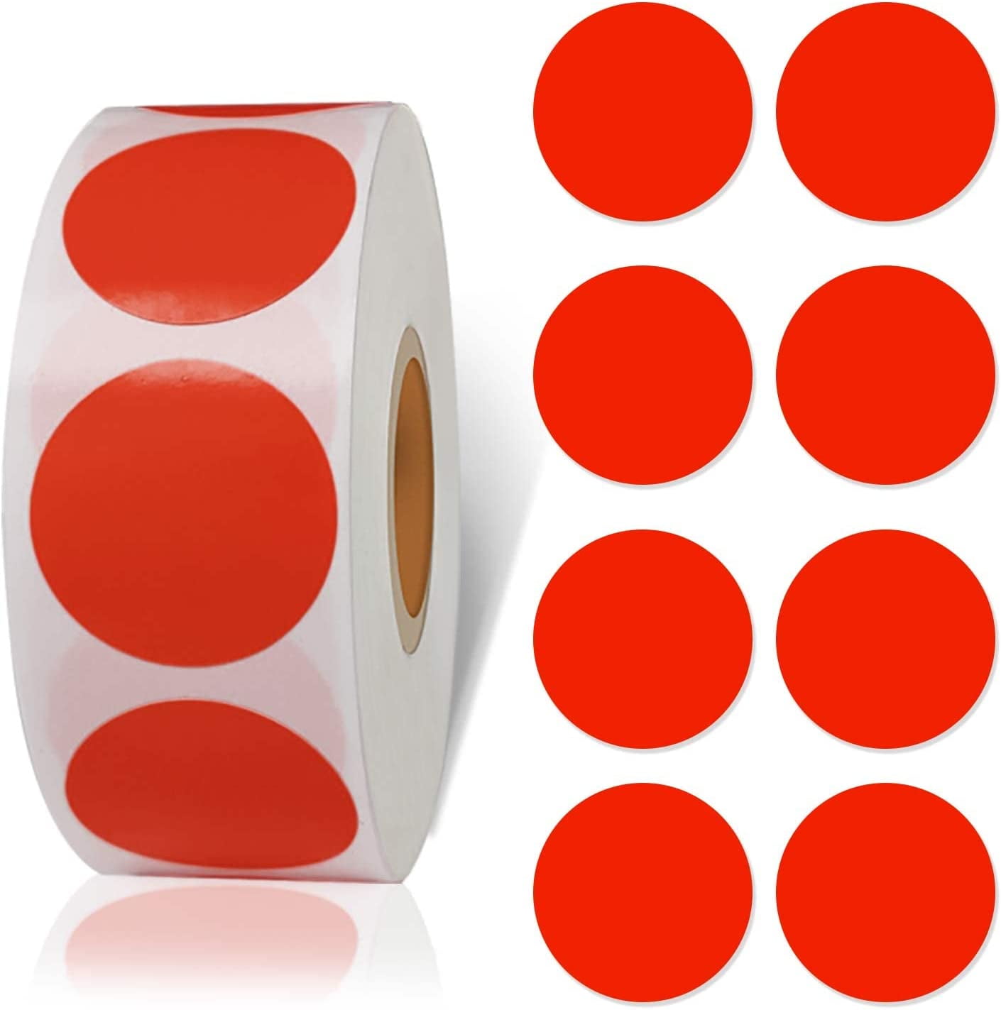 Red Circle Stickers 1000Pcs Dot Stickers, 1 Inch Round Color Coding