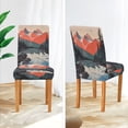 thumbnail image 3 of Yayeee 2 Pack Dining Chair Covers Stretch Parson Chairs Slipcovers Seat Protector, Mountains at Dawn, 3 of 6