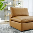 thumbnail image 5 of Sofa Middle Chair, Faux Vegan Leather, Tan, Modern Contemporary Urban Design, Living Lounge Room Hotel Lobby Hospitality, 5 of 8