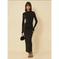 thumbnail image 2 of Ruffled Maxi Dress with Crew Neck, 2 of 5