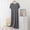Dark Gray, variant on Cotton Nightgowns Nightgowns for Women Sleepshirts Long Nightgowns Sleep Dress Crew Neck Short Sleeve Below-the-Knee Blue Sleep Dress for Women,L