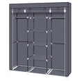 thumbnail image 5 of Tcbosik Portable Closet with Non-Woven Fabric Cover, 69"H Clothes Storage Organizer with Shelves and 2 Hanging Rods, Wardrobe for Bedroom, Space Saving, Gray, 5 of 6